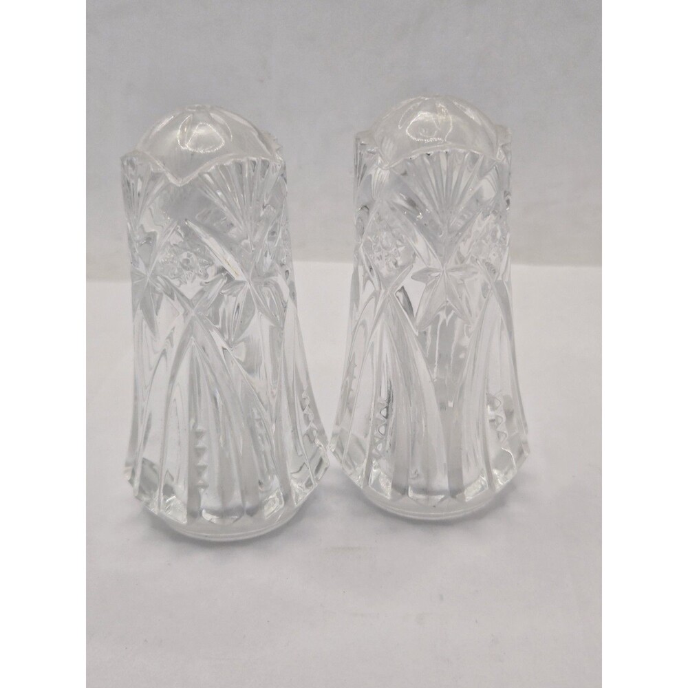 J G Durand Vincennes Vintage Lead Crystal Clear Glass Salt and Pepper Shakers